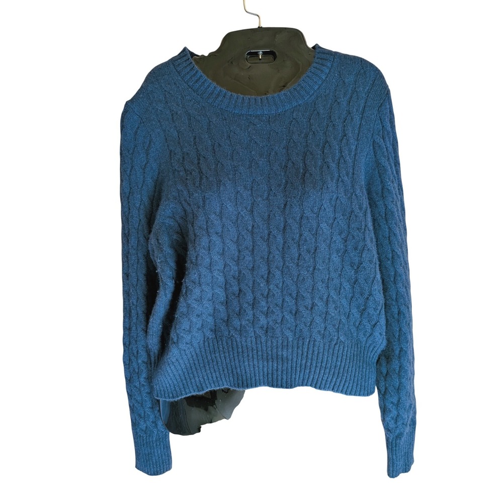 J.Crew 100% Cashmere Cable Knit Sweater Women L Preppy Classic Quiet Luxury